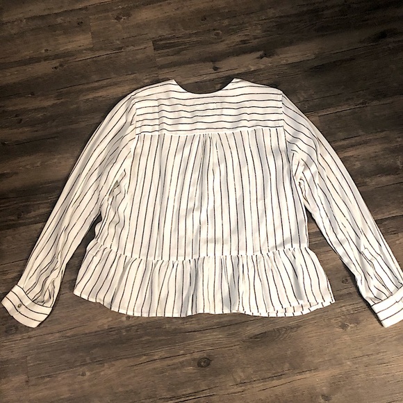 Rails button down striped peplum blouse size L - Picture 10 of 11